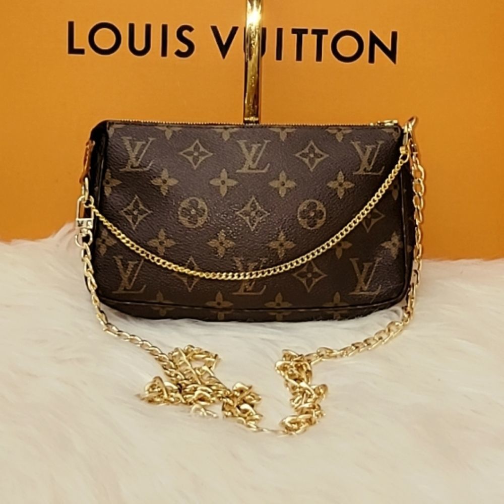 LOUIS VUITTON Brown Monogram Leather POCHETTE Bag - Picture 8 of 14